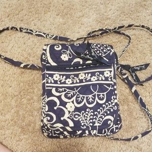 Vera Bradley crossbody hipster in navy and white retired